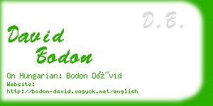 david bodon business card